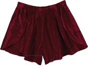 Deep Crimson Hand Dyed Open Front Short