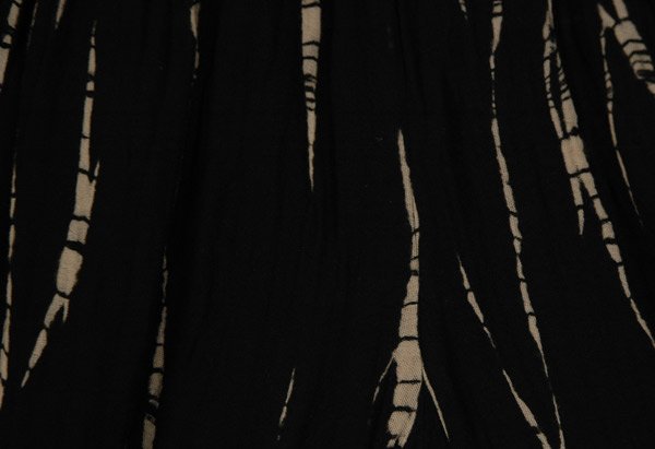 Black Beige Hand Dyed Linen Open Front Short