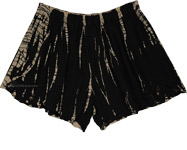 Black Beige Hand Dyed Open Front Short