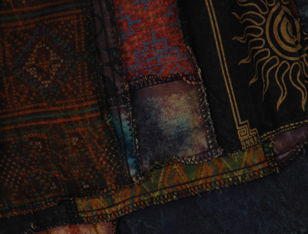 Sunfaded Boho Patchwork Drawstring Shorts