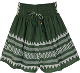 Fern Grove Block-Print Cotton Shorts