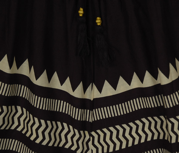 Midnight Zigzag Block-Print Cotton Shorts