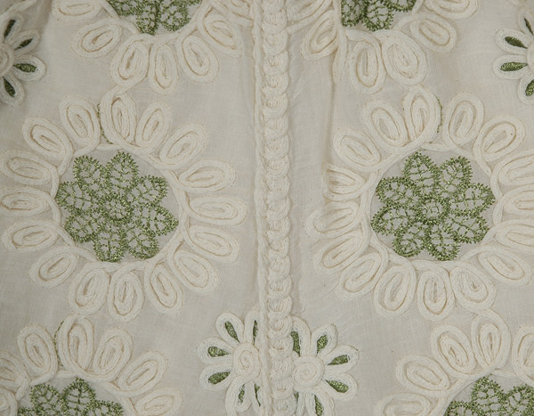 Cream Fern Floral Embroidered Crochet Shorts