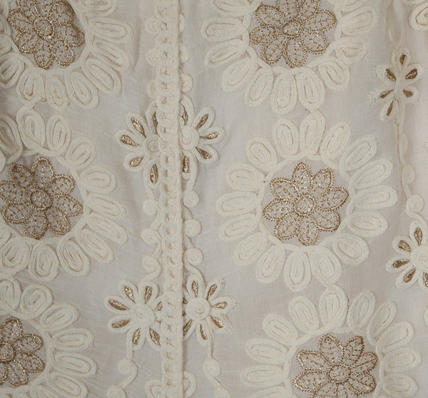 Beige Cream Floral Embroidered Crochet Shorts