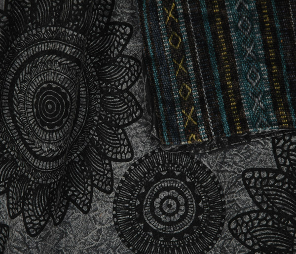 Slate Serenity Mandala Cotton Boho Shorts