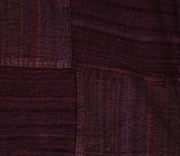 Artisanal Plum Woven Patchwork Boho Shorts