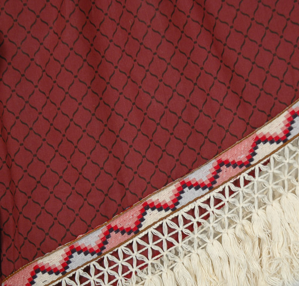 Burgundy Crochet Fringe Bohemian Shorts