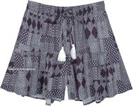 Bermuda Cotton Patchwork Boho Shorts with Pockets