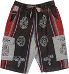 Dark Bohemian Unisex Cargo Shorts with Symbol Prints