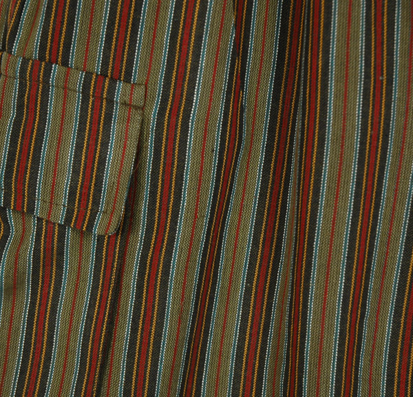 Dark Green Striped Bermuda Cargo Cotton Shorts | Shorts | Green | Split ...