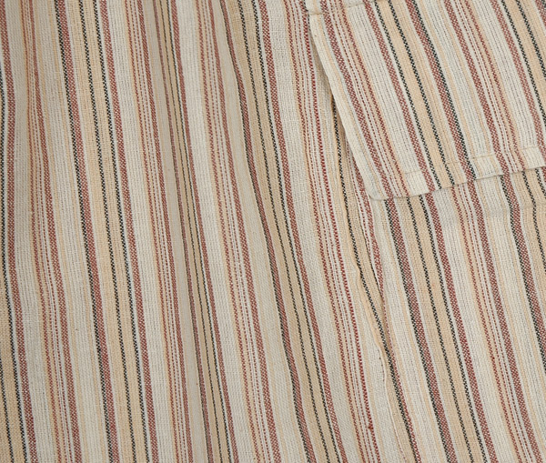 Bamboo Beige Striped Bermuda Cargo Cotton Shorts