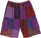 Monochromatic Square Summer Fun Cotton Boho Shorts [9027]