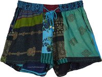 Underwater Adventures Blue Prints Patchwork Girls Shorts