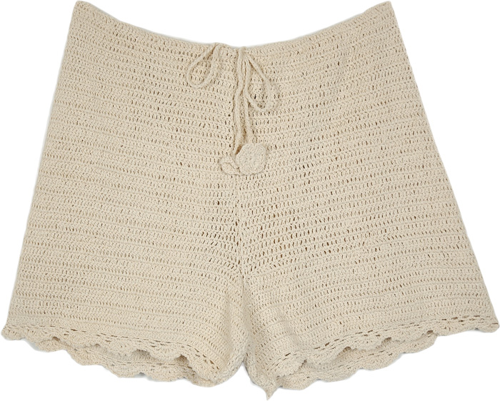 Handmade Biscotti Natural Crochet Pattern Shorts | Shorts | Beige ...