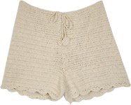 Beige Crochet Shorts  [9456]