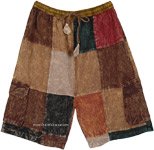 Brown Shades Summer Cotton Boho Shorts [9461]