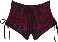 Boho Spandex Tie Dye Shorts for Women with Side Drawstring [9713]