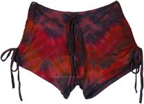 Boho Spandex Tie Dye Shorts for Women with Side Drawstring [9714]