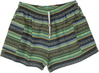 Cotton Lounge Striped Shorts with Pockets [9743]