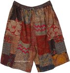 Tribal and Paisley Pattern Cotton Shorts with Pockets [9763]
