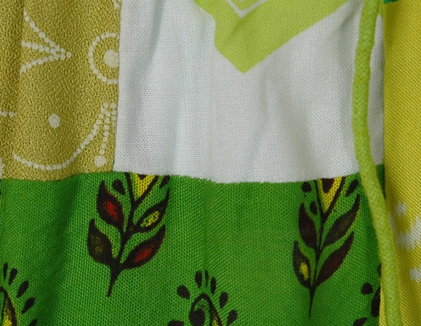 Parrot Green Handmade Patchwork Girls Shorts