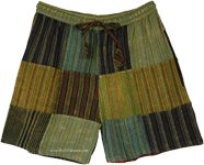 Striped Inspired Cotton Boho Girls Patchwork Shorts [9910]