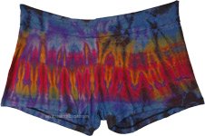 Steel Blue Cross Shorts with Tie Dye and Crochet Bottom