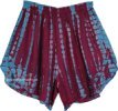 Claret Pink Tie Dye Boho Shorts with Pockets