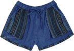 San Juan Blue Patchwork Cotton Shorts