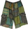 Island Green Mixed Media Handcrafted Cargo Shorts