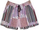 Lavender Mix Kantha Boho Summer Shorts