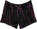 Gothic Purple Drip Tie-Dye Shorties with Pockets