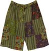 Mushroom Forest Multi Pocket Cotton Patch Shorts