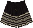 Midnight Zigzag Block-Print Cotton Shorts