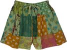 Fiery Phoenix Patchwork Short Shorts