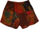 Night Festival Patchwork Cotton Shorts with Drawstring