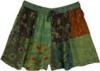 Elephant Print Hippie Shorts with Pompoms