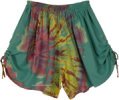 Swirly Sage Green Tie Dye Side-Tie Shorts