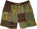 Wanderlust Shroom Hippie Patchwork Shorts