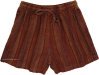 Sunset Striped Cotton Bohemian Shorts