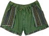 Chalet Green Patchwork Cotton Shorts