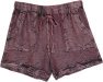 Dusty Mauve Vintage-Wash Boho Chic Shorts
