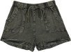 Marble Green Washed Summer Shorts