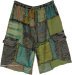 Island Green Mixed Media Handcrafted Cargo Shorts
