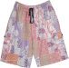 Coral Sunset Hand-Stitched Cotton Long Shorts