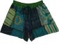 Emerald Tide Patchwork Boho Nomad Shorts