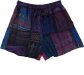 Plum Drift Block Print Boho Patchwork Shorts