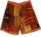 Saffron Terracotta Cotton Mid Length Boho Shorts