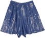 Royal Blue Tie Dye Boho Shorts with Pockets