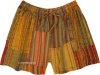 Flame Orange Stripes Hippie Cotton Shorts